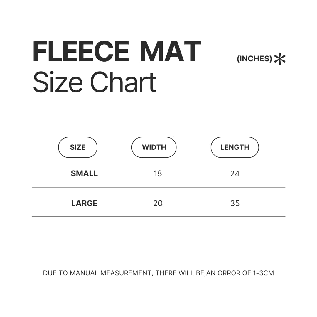 Fleece Mat Size Chart - Epic: The Musical Store