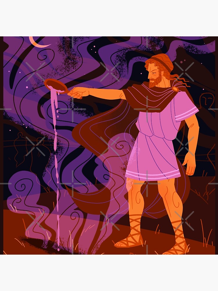 Odysseus At The Underworld Throw Pillow - Image 2