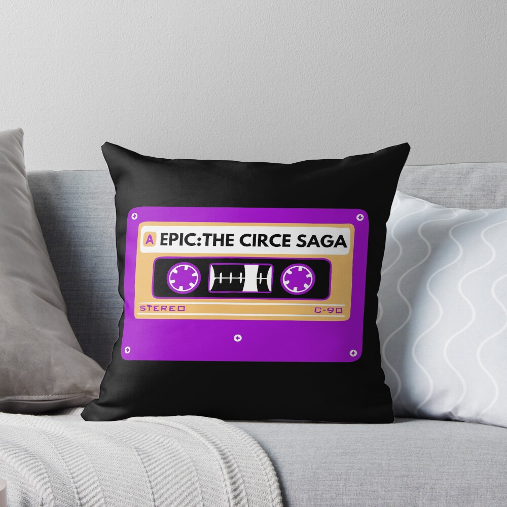 Epic Saga Cassette Throw Pillow